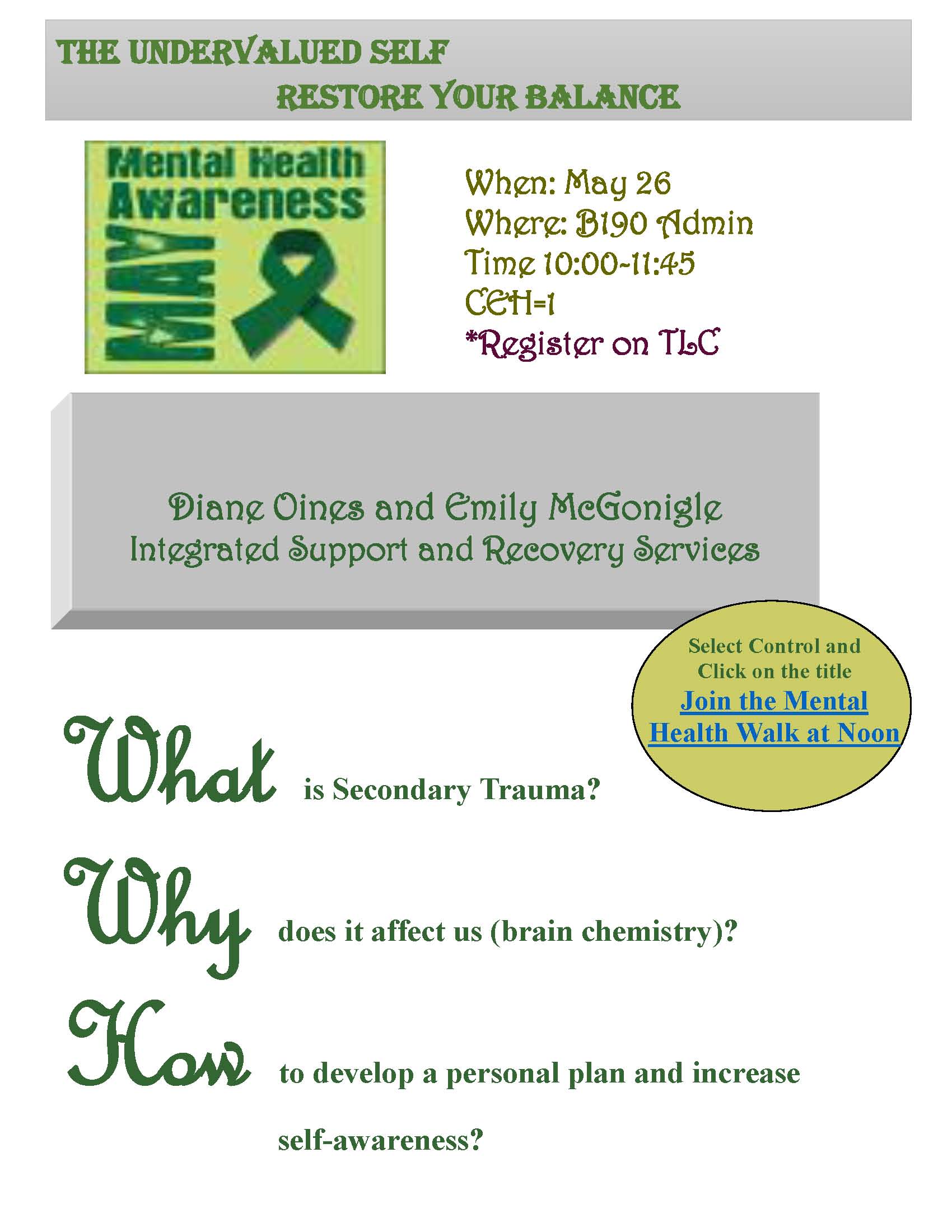 Mental Health Awareness 2016 Flyer